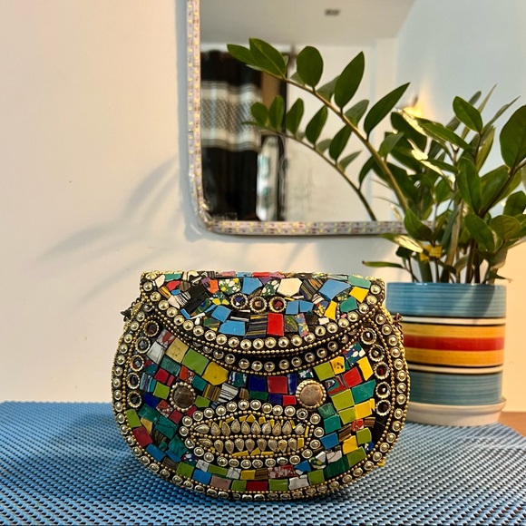 Handbags - Metal box boho clutch bag!